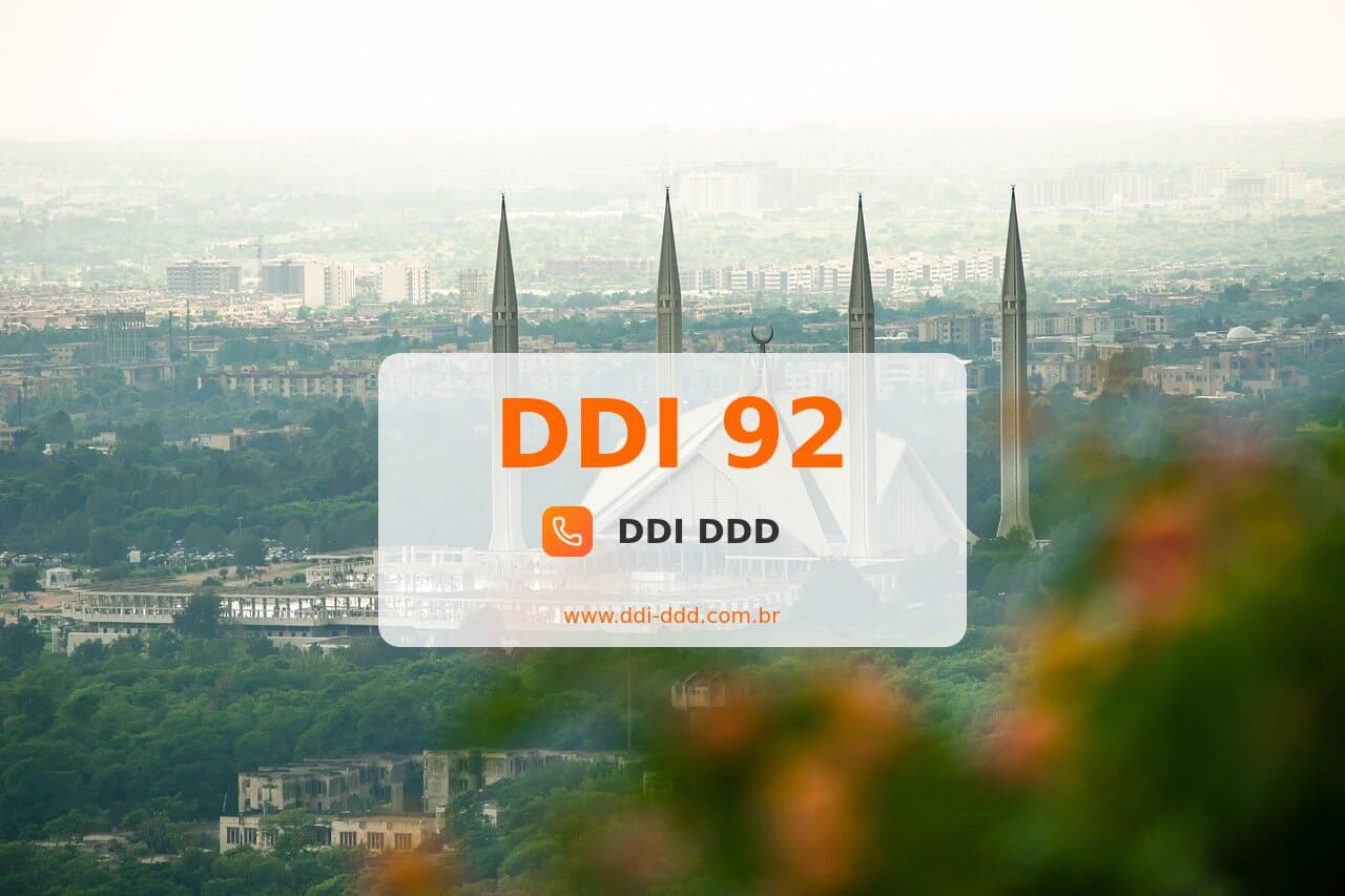 DDI 92 Imagem com DDI 92 - Paquistão