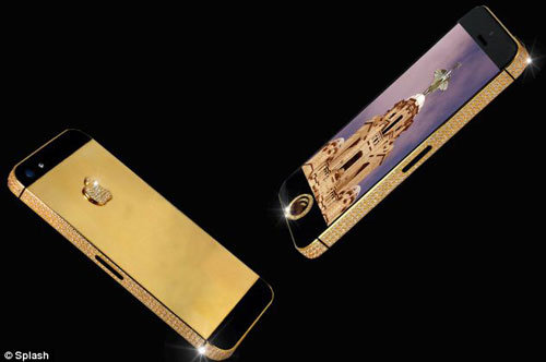 iphone5 de ouro e diamantes